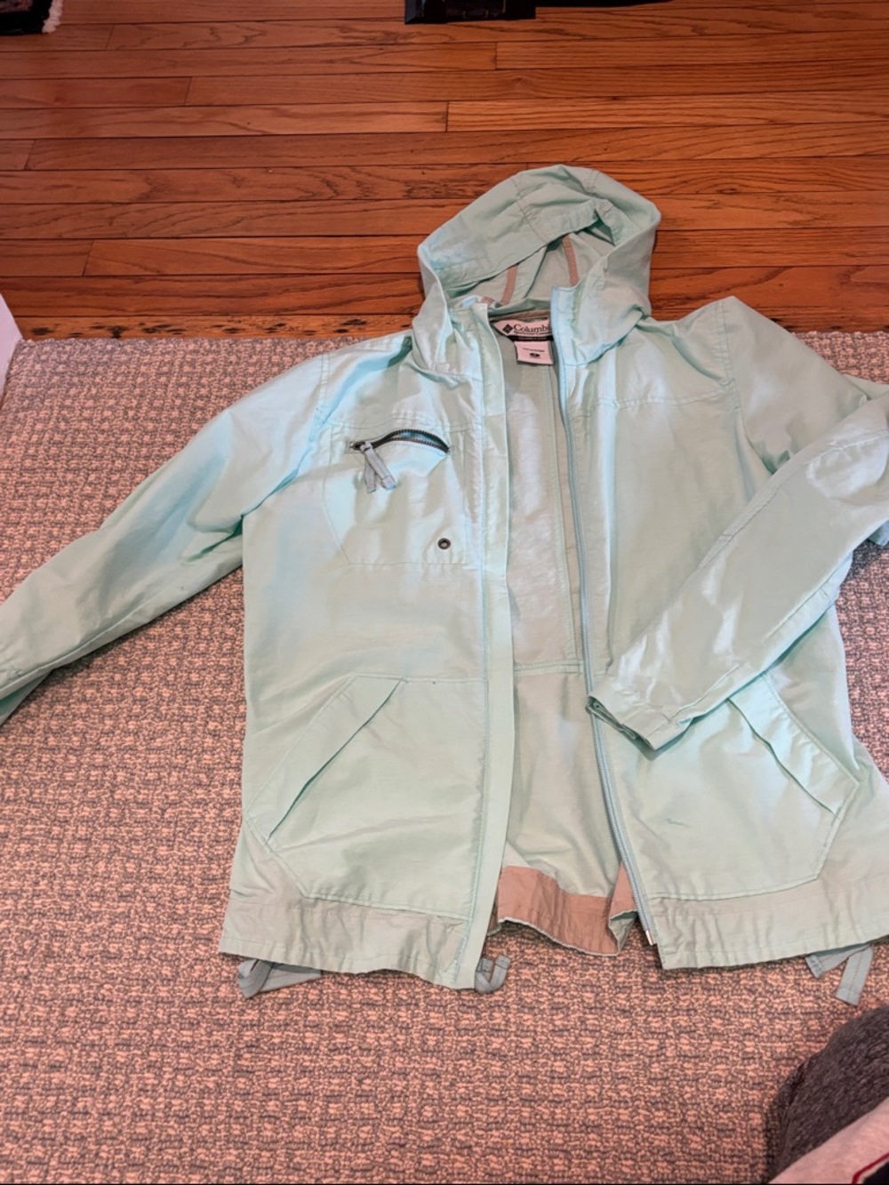 Columbia Mint Green Hooded Women’s Small Light Sun Protection OmniShade Jacket